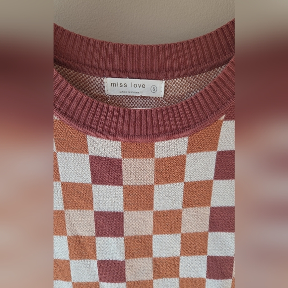 Checkered Womems Sweater Vest Size S - Picture 2 of 6